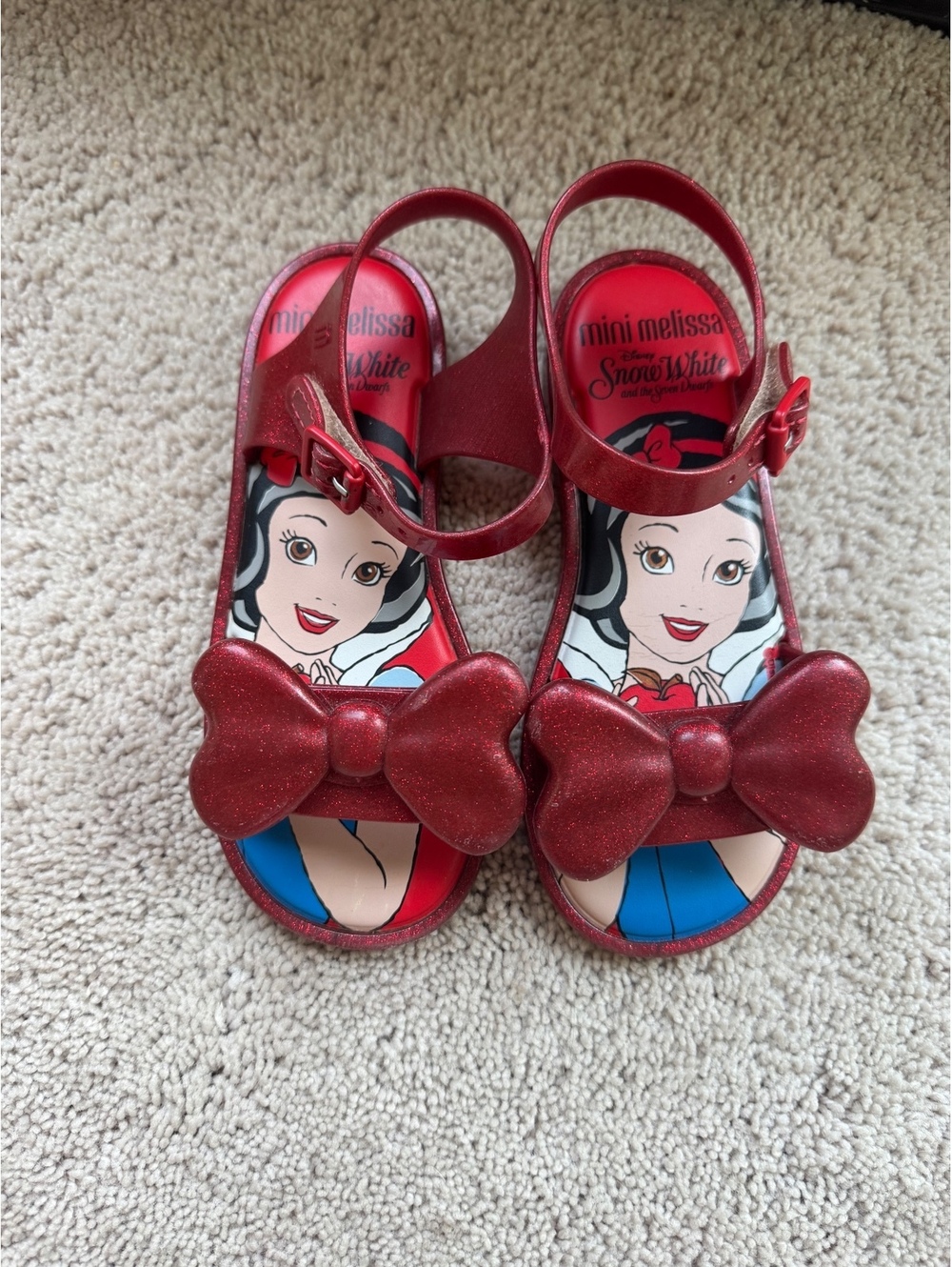 Mini Melissa Ruby Red Snow White Bow Sandals